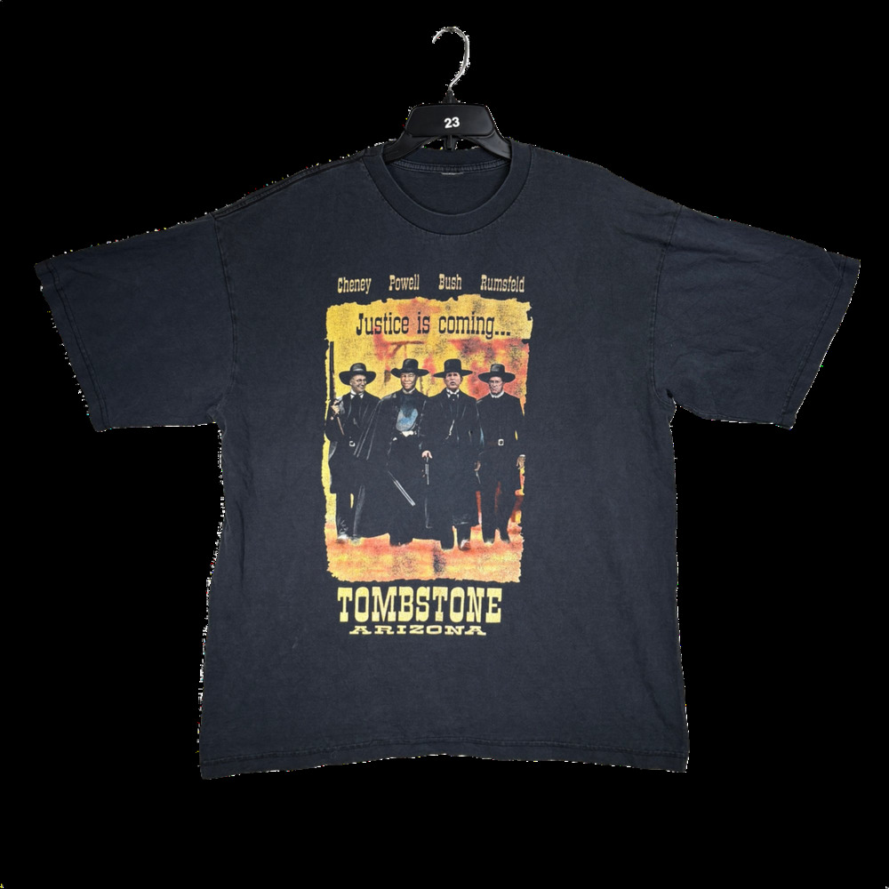 Vintage Tombstone Arizona Justice Is Coming Political Graphic T-Shirt L/XL